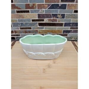 Vintage Red Wing Pottery Planter B1402, Art Pottery Scalloped Edge Leaf